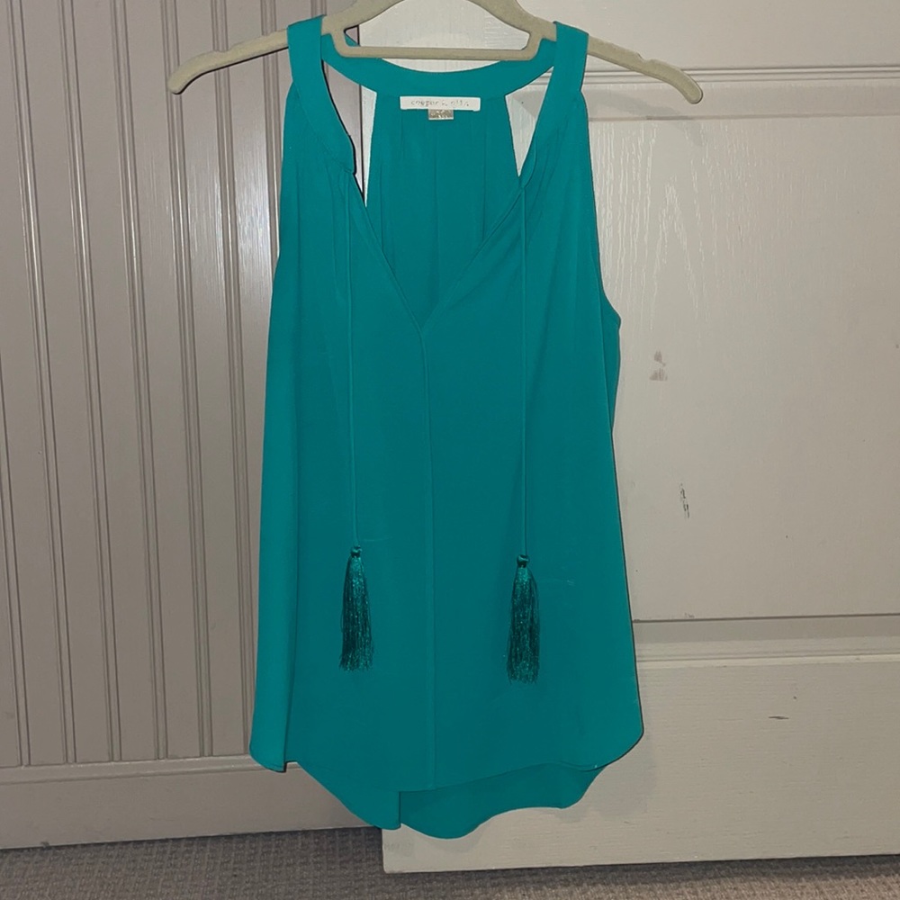 Green/blue racer back top. Size small and by brand Cooper and Ella